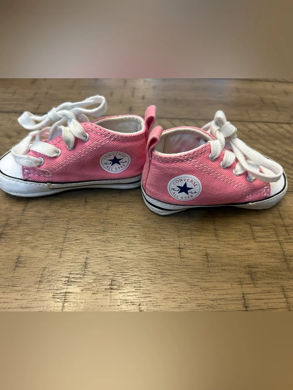 Size 2 toddler Converse Pink Sneakers with White Laces